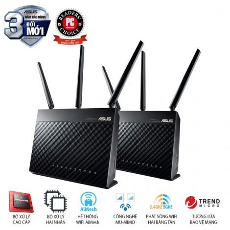 Router Wifi Mesh Asus RT-AC68U (2 Pack) ...